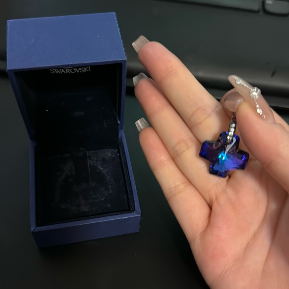 Swarovski Blue and Purple Charm
